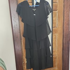 Black Layered Midi Dress